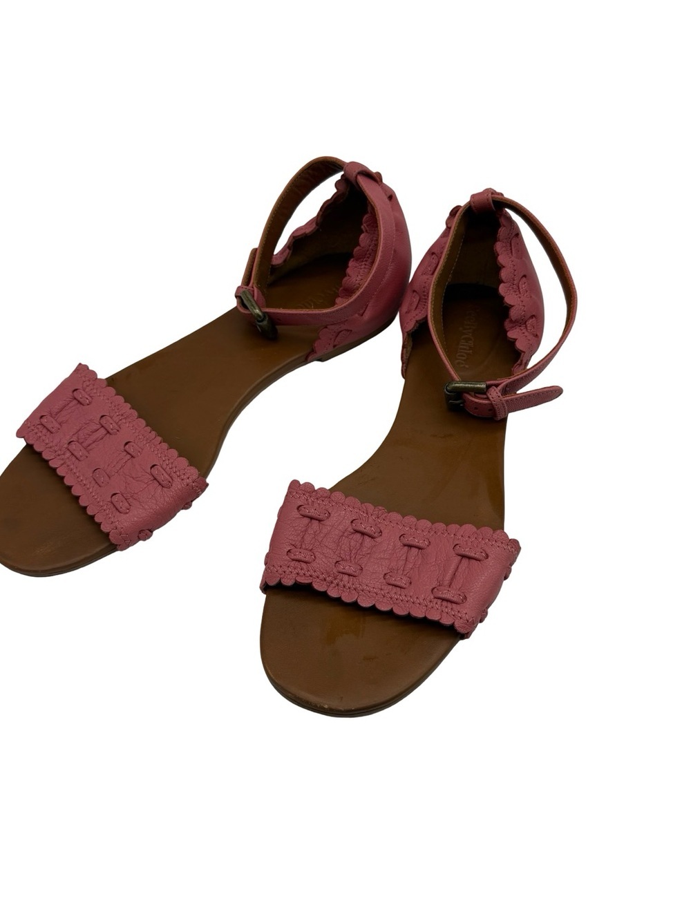 See By Chloe Ankle Strap Leather Sandals Pink Size 39